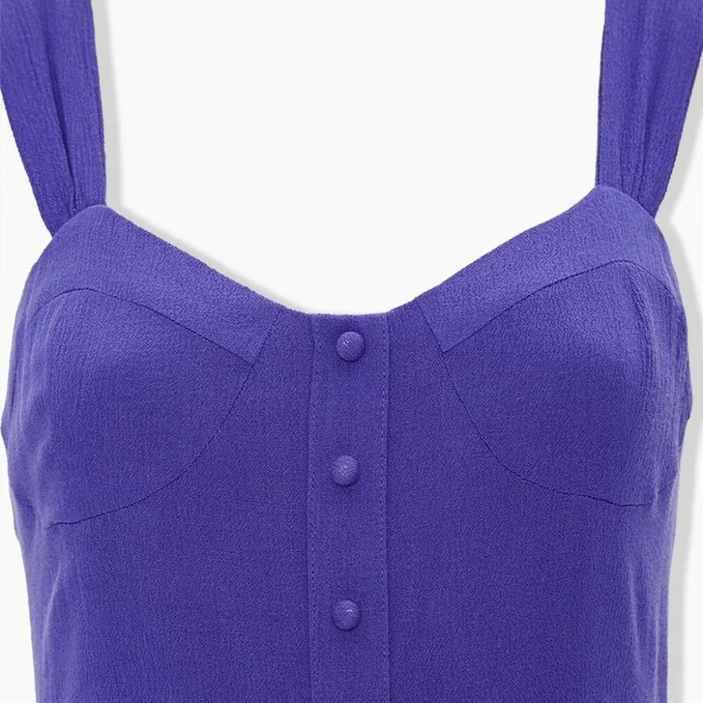 FOREVER 21 Button-Front Sweetheart Romper Size M - Picture 6 of 7